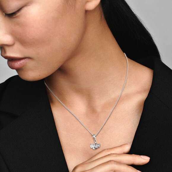 Pandora Double Gingko Leaves Sparkling Dangle Charm - Picture 5 of 5